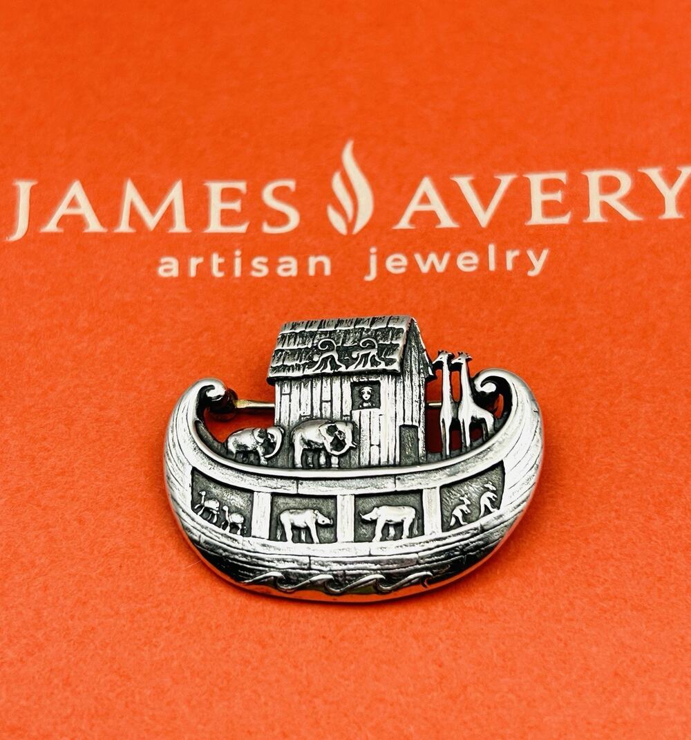 James Avery Retired 925 Sterling Silver Large Noah’s Ark Two By Two Pin Brooch